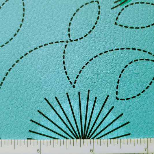 Garden Party in Aqua Enviroleather