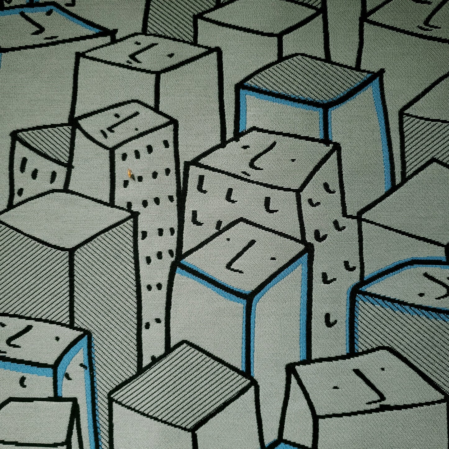 Heart of the City in Gray with Blue Fabric