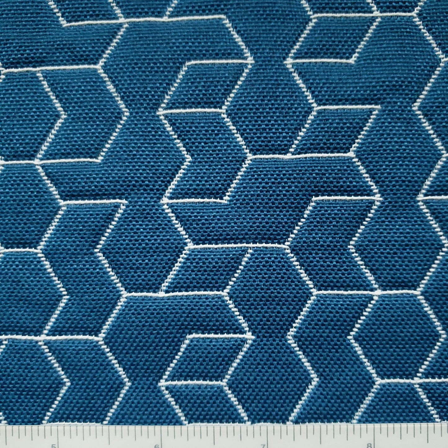 Blue Tangrams Fabric
