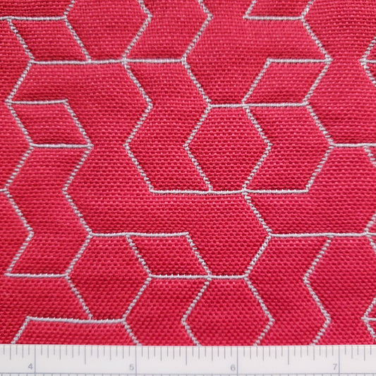 Red Tangrams Fabric