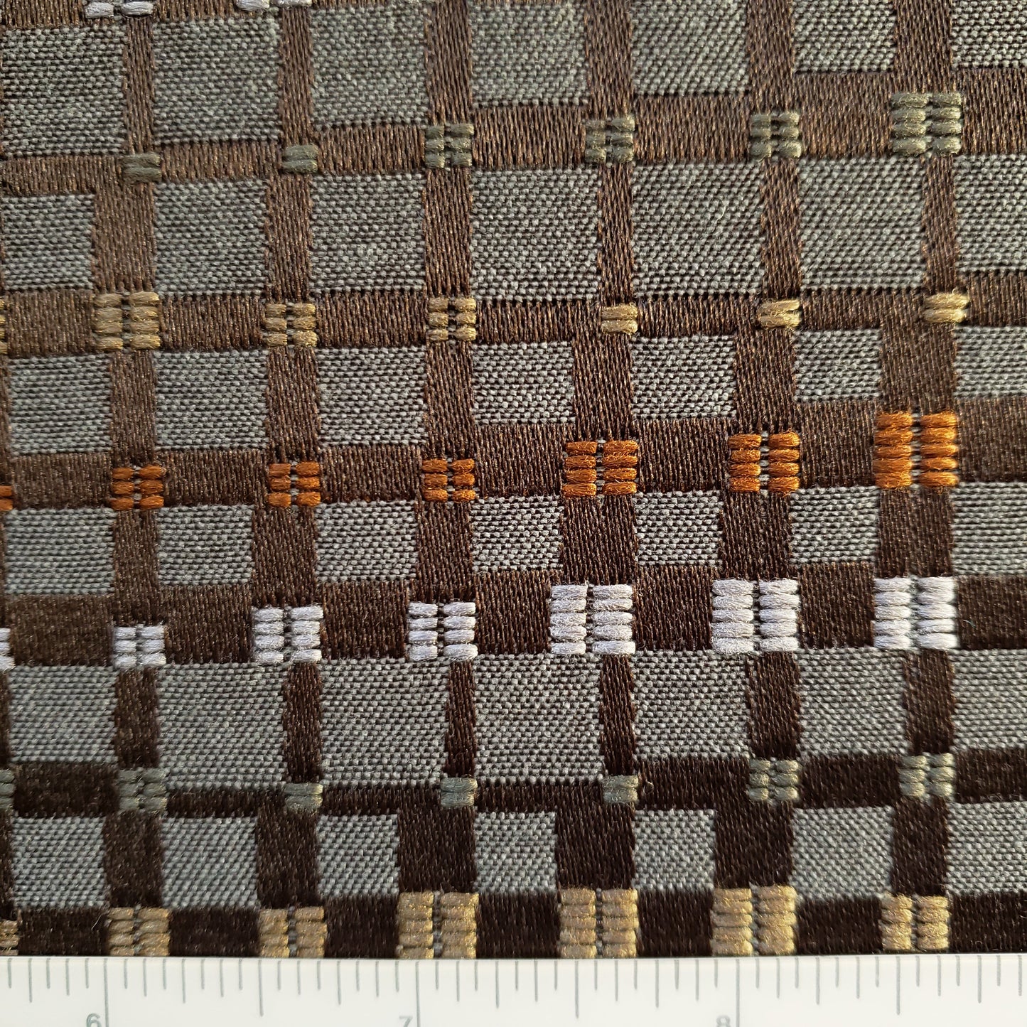 Undulating Plaid in Browns Fabric