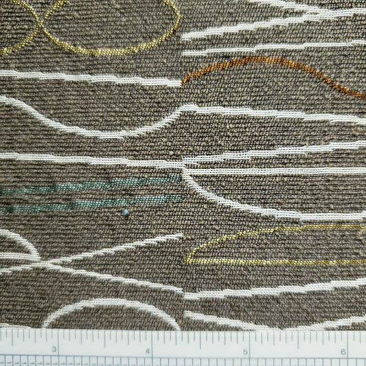 Train Timetable Light Taupe Fabric