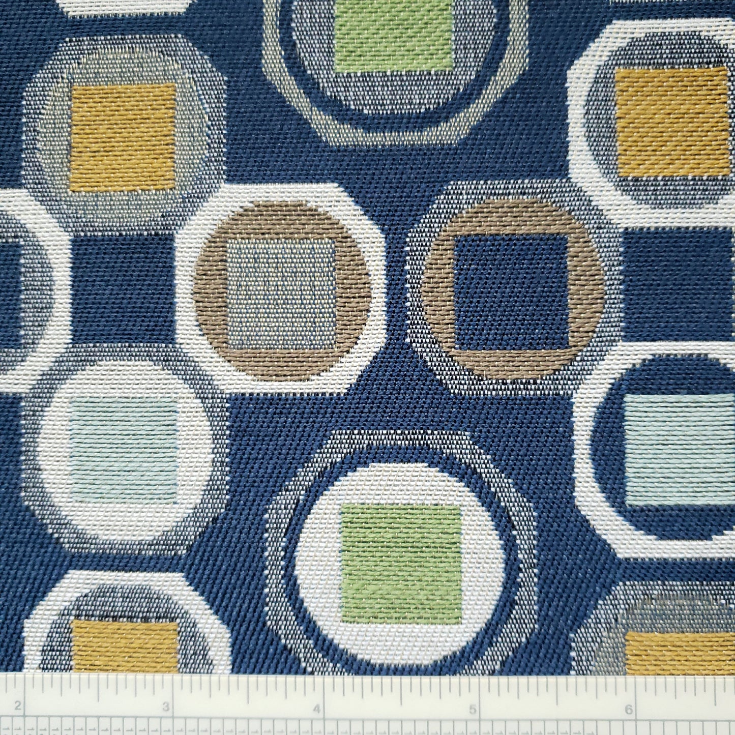 Octagon Tiles on Navy Fabric