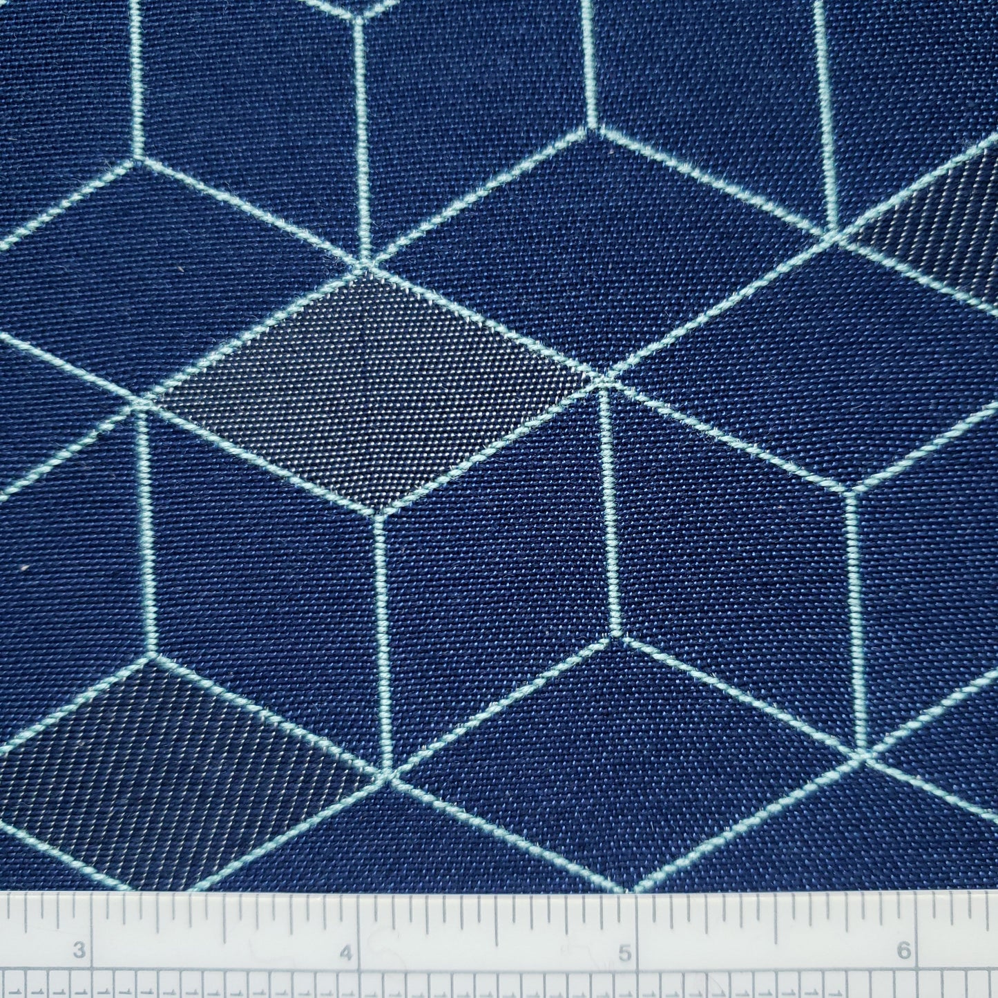 3D Diamond in Blue Fabric