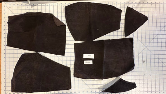 Twofer Dark Brown Leather/Suede Skirt - Deconstructed