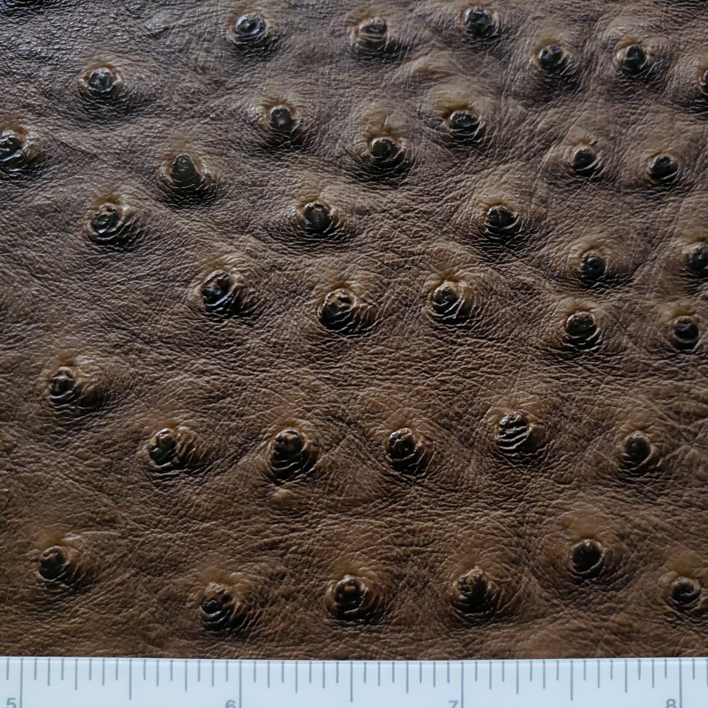 Chocolate Ostrich Faux Leather