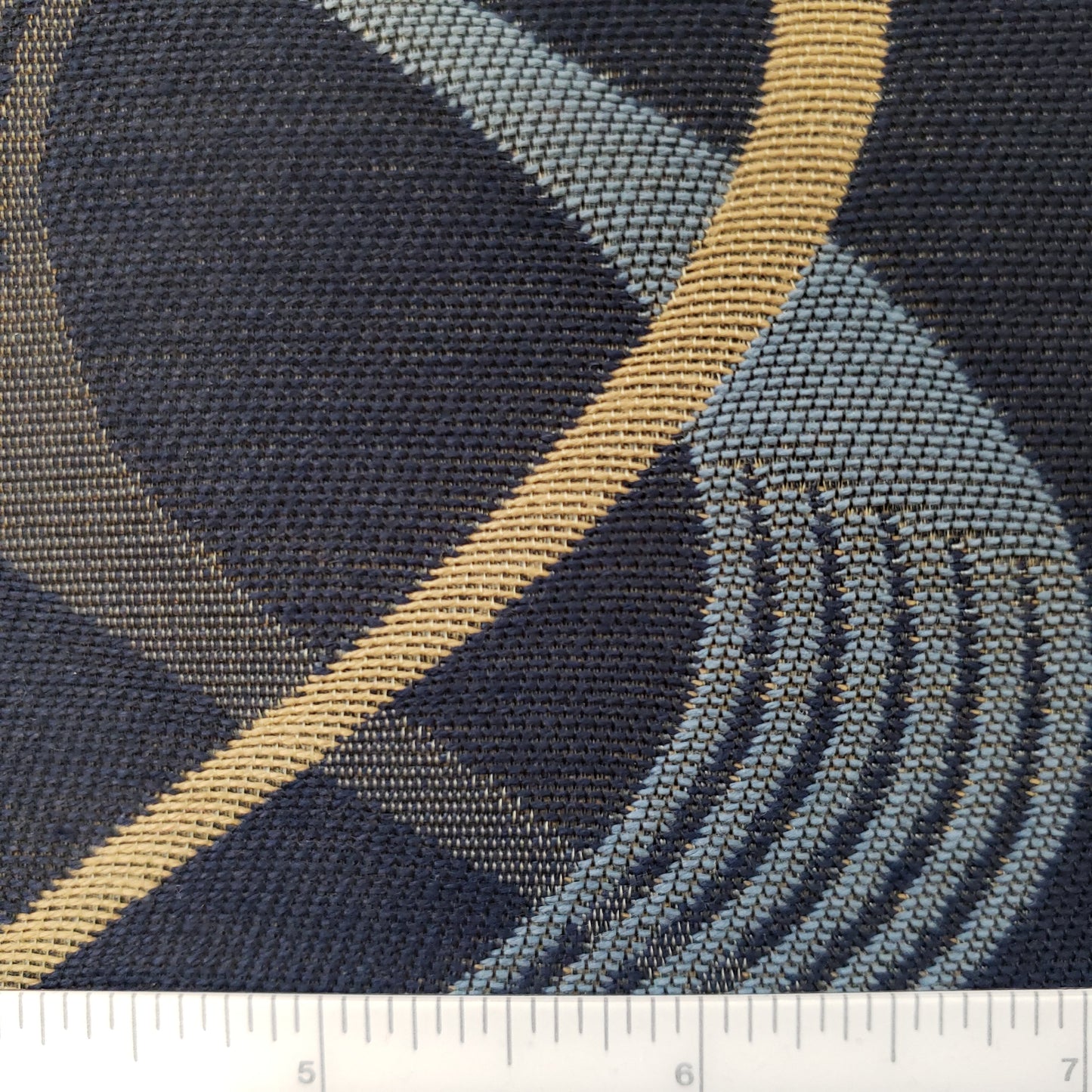 Sinuous Waves on Navy Fabric