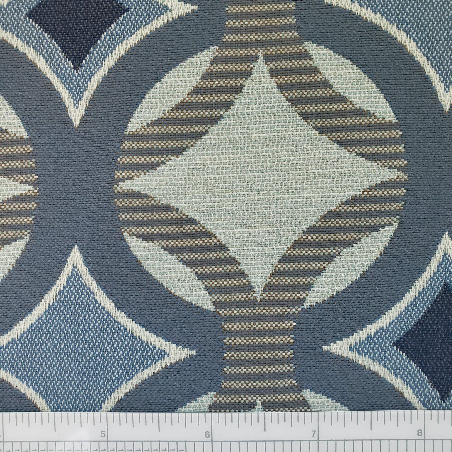 Interlocking Rings in Blues Fabric