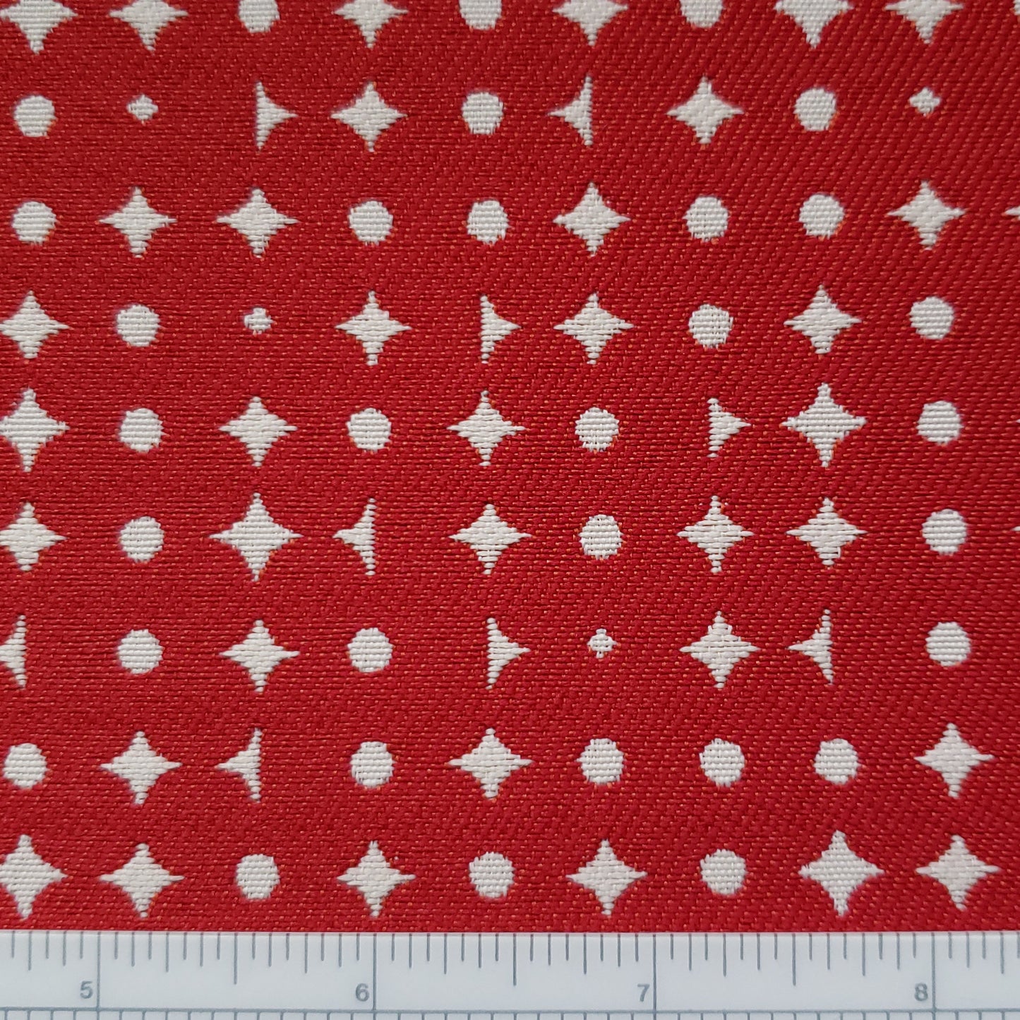 Stars & Planets on Red Fabric