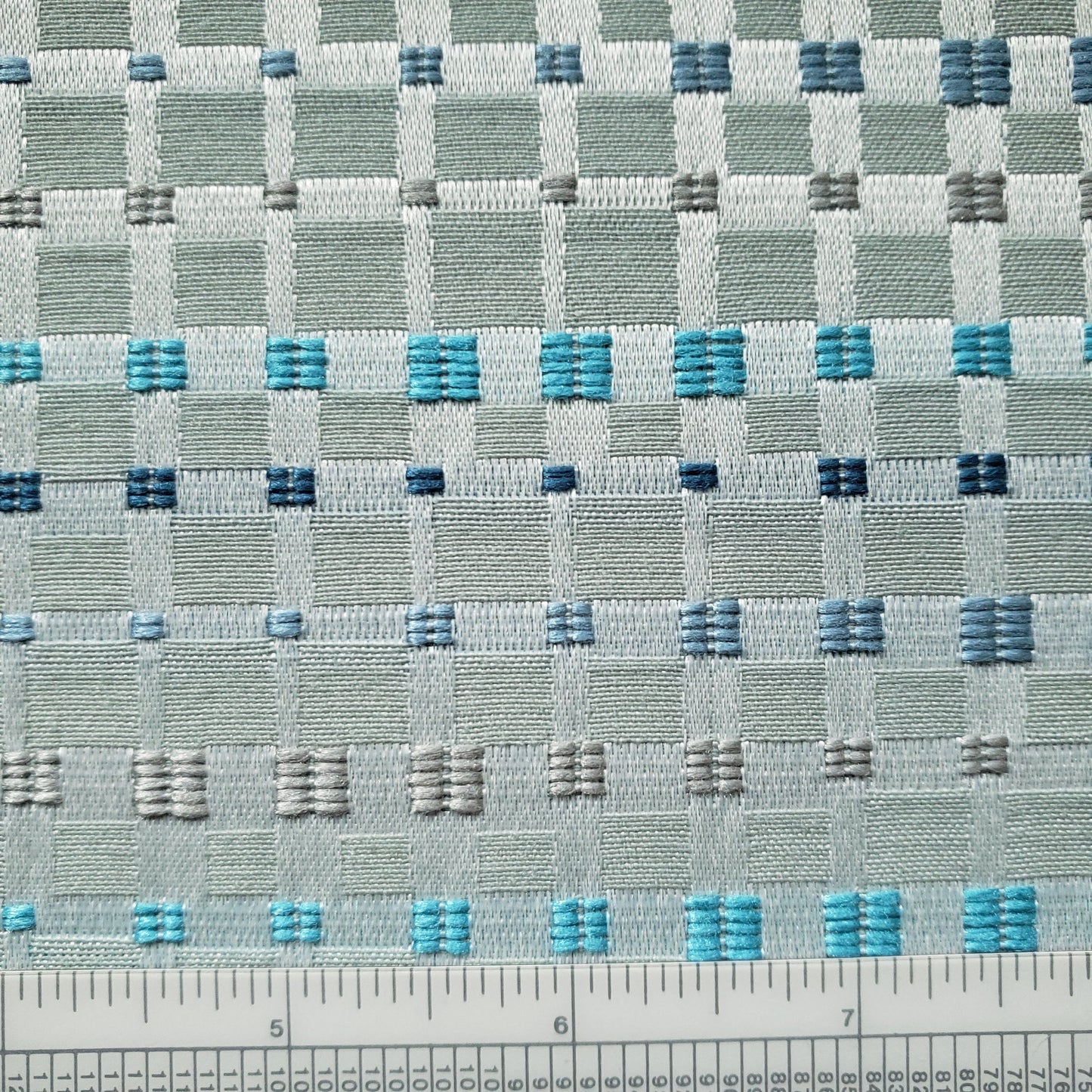 Undulating Plaid in Blues Fabric