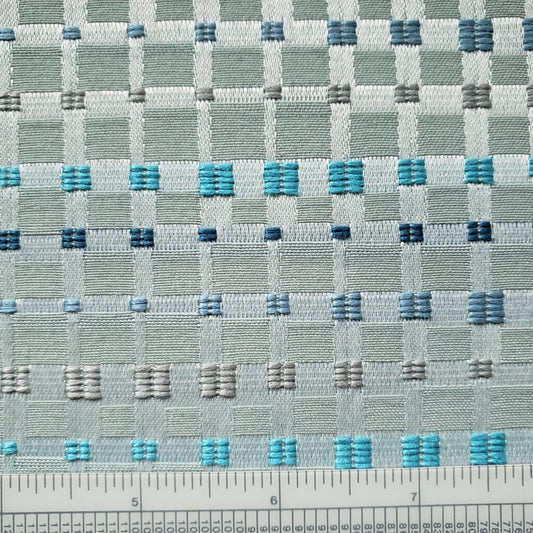 Undulating Plaid in Blues Fabric