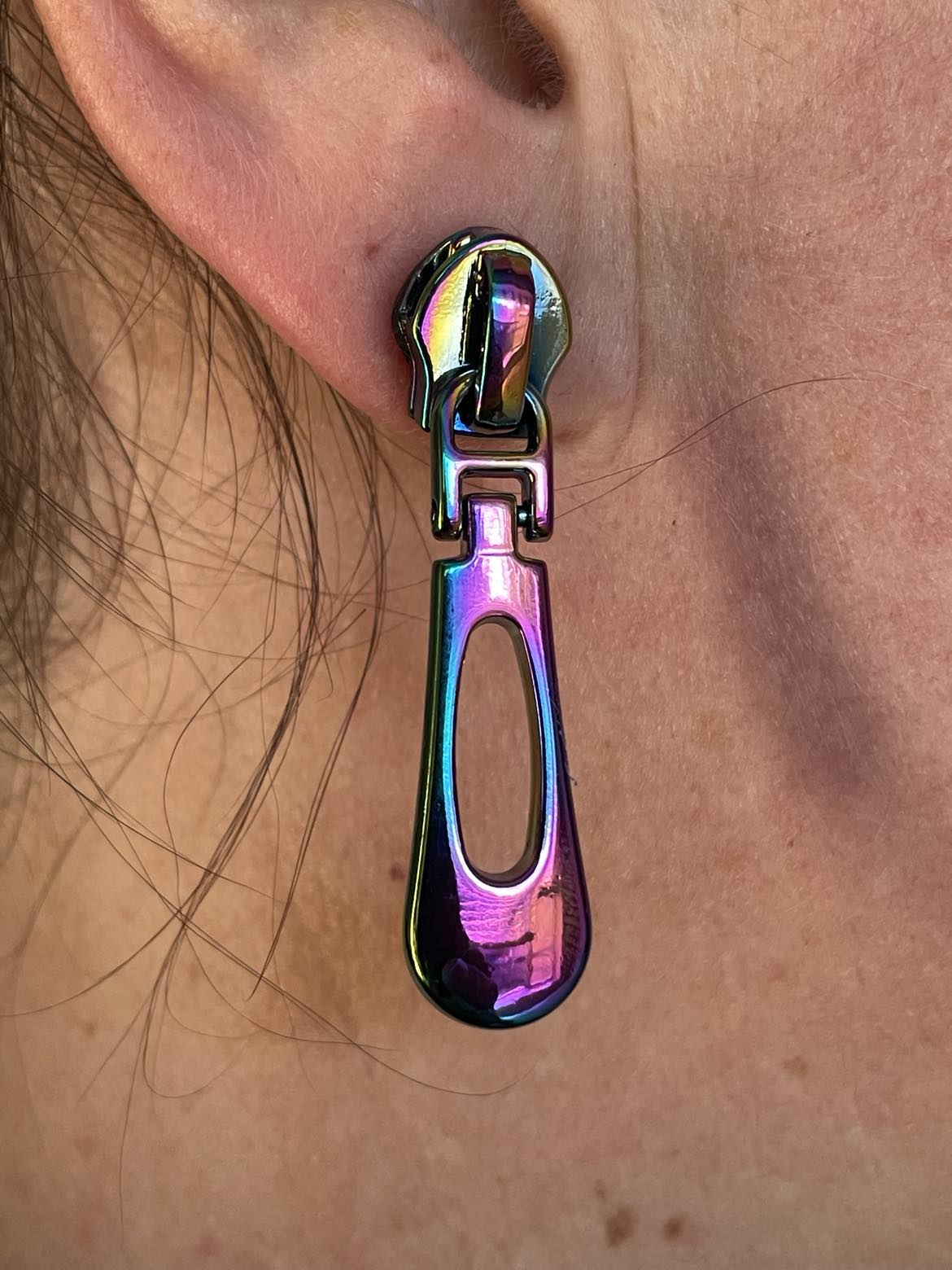 Rainbow Drop Oval Earring