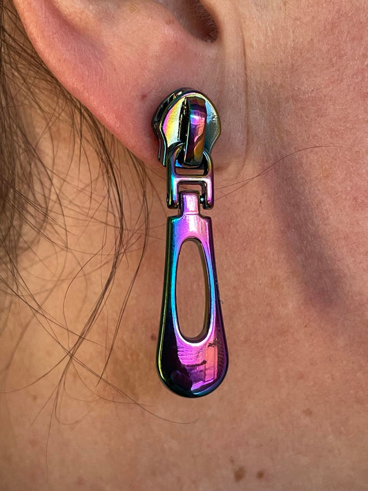 Rainbow Drop Oval Earring