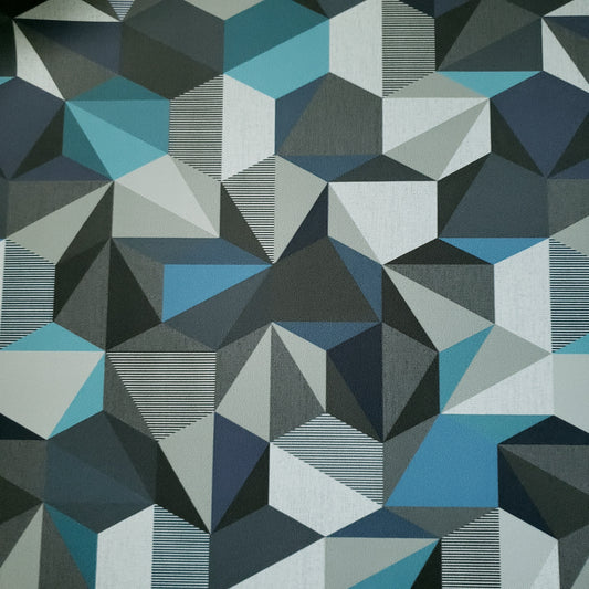 Blue Polygonal Patterned Vinyl