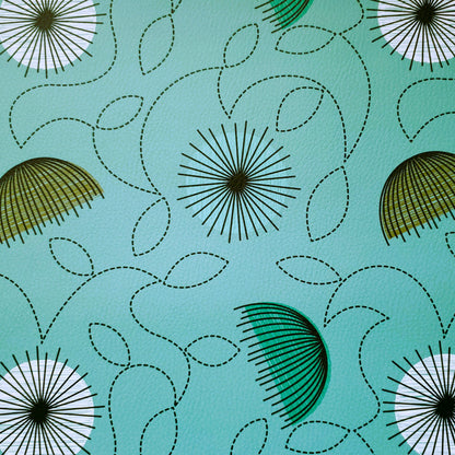Garden Party in Aqua Enviroleather