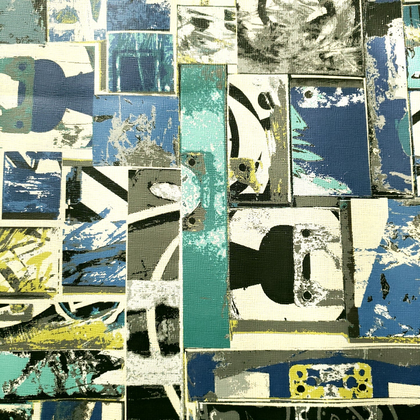 Collage Blues Patterned Vinyl