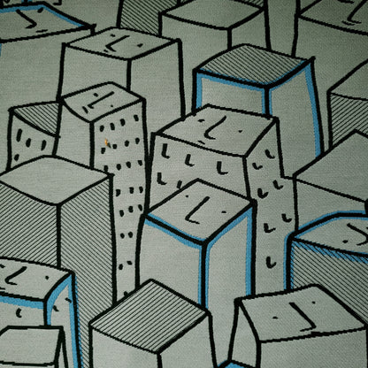 Heart of the City in Gray with Blue Fabric