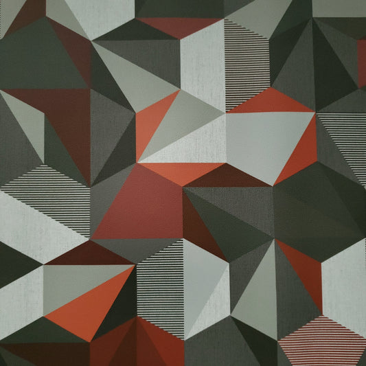 Red Polygonal Patterned Vinyl