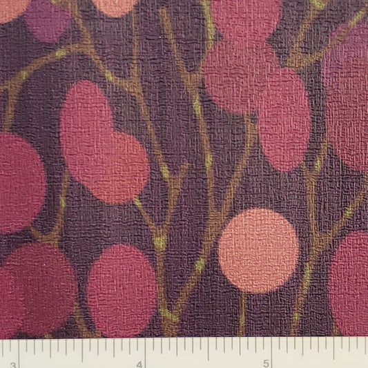 Berry Pussywillows Patterned Vinyl