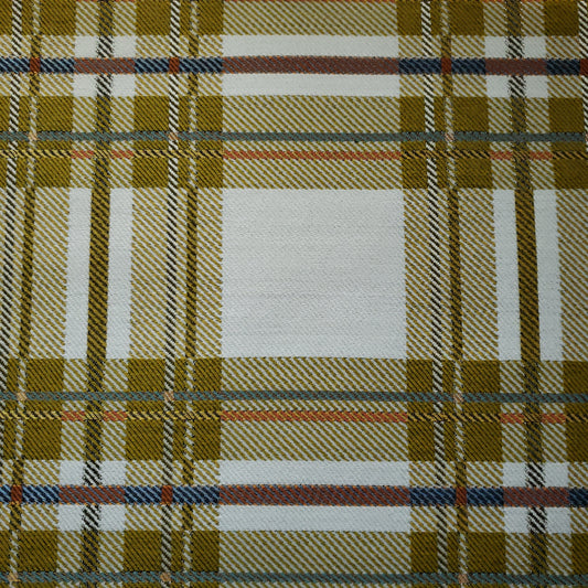 Retro Modern Golden Plaid Fabric