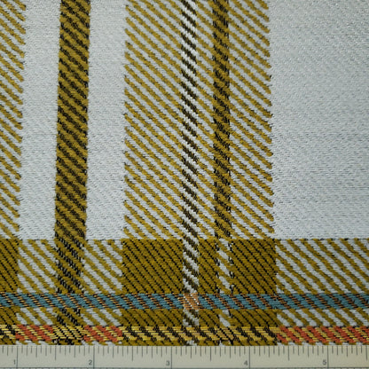 Retro Modern Golden Plaid Fabric
