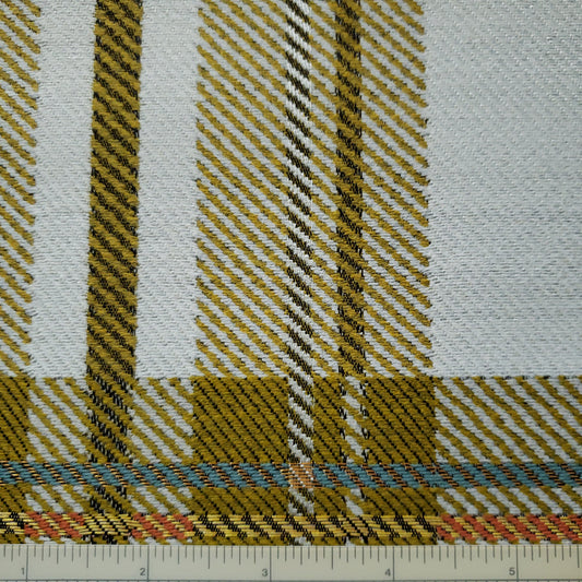 Retro Modern Golden Plaid Fabric