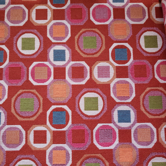 Octagon Tiles on Rust Fabric