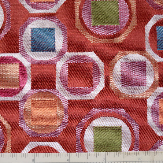 Octagon Tiles on Rust Fabric
