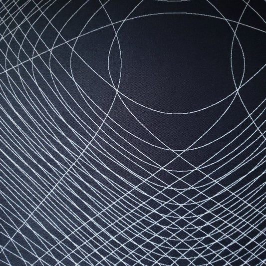 Spirograph Black Fabric
