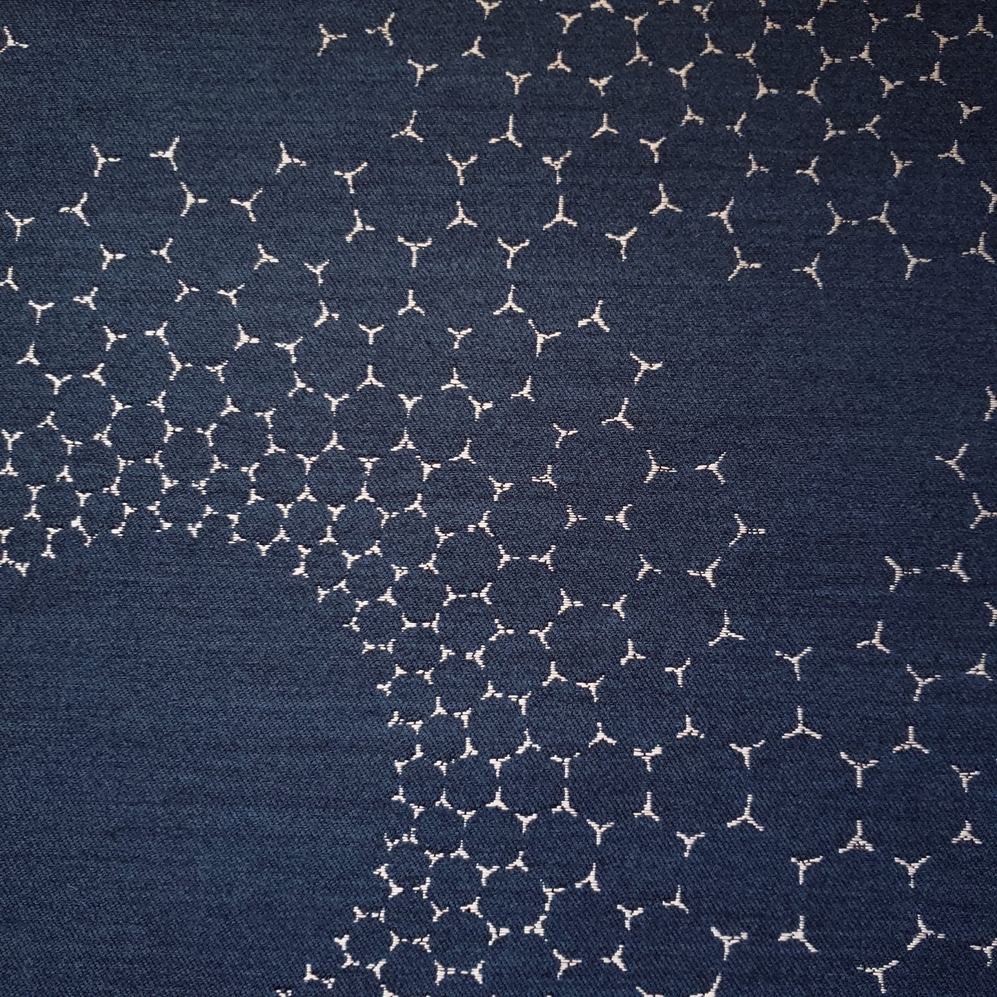 Radiant Hexies on Petrol Fabric