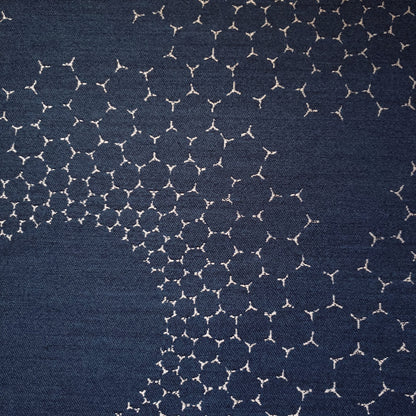 Radiant Hexies on Petrol Fabric