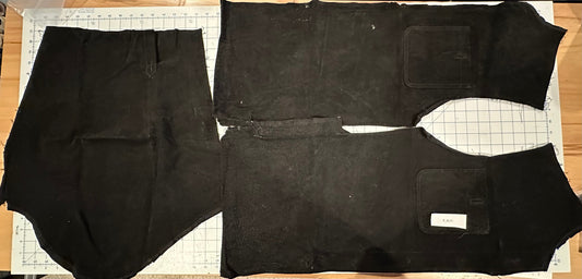 Black Leather Suede Jacket - Deconstructed