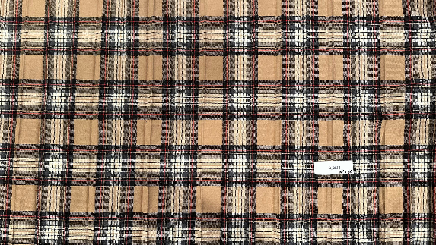 Burberry-Like Plaid Wool Skirt - Deconstructed