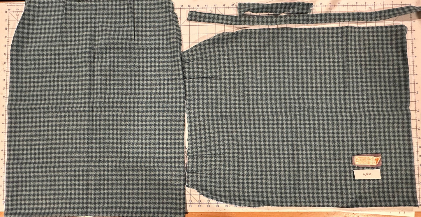 Ocean Houndstooth Plaid Wool Skirt - Deconstructed