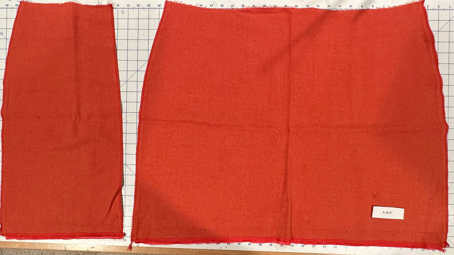 Coral/Orange Wool Skirt- Deconstructed