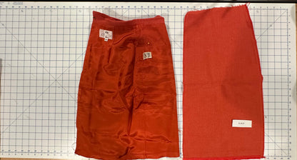 Coral/Orange Wool Skirt- Deconstructed