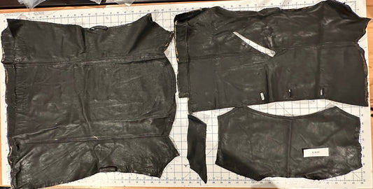 Men's Black Leather Jacket - Deconstructed