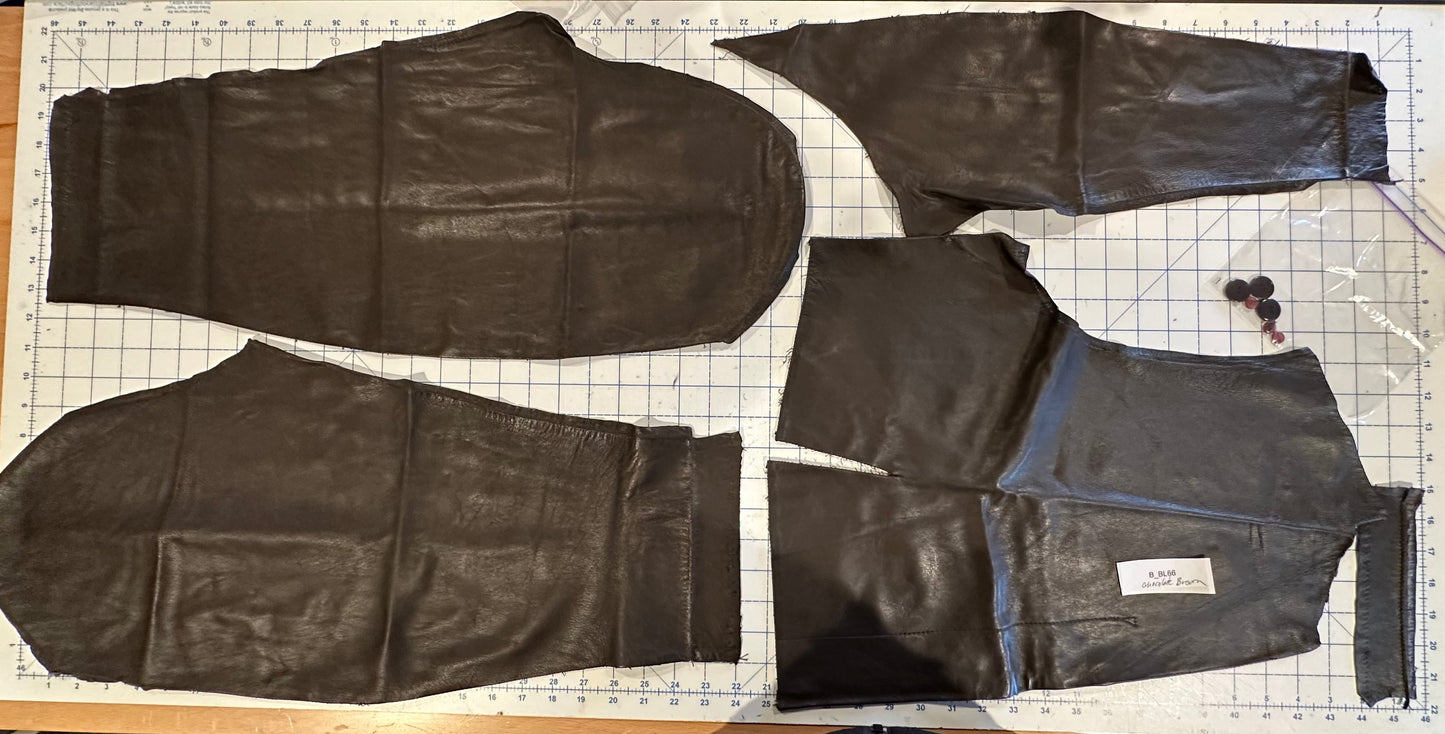 Dark Brown Leather Jacket - Deconstructed