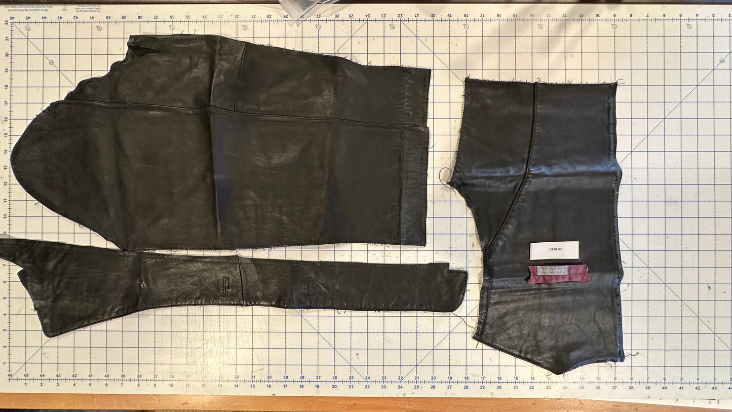 Black Leather Jacket  Again -Deconstructed