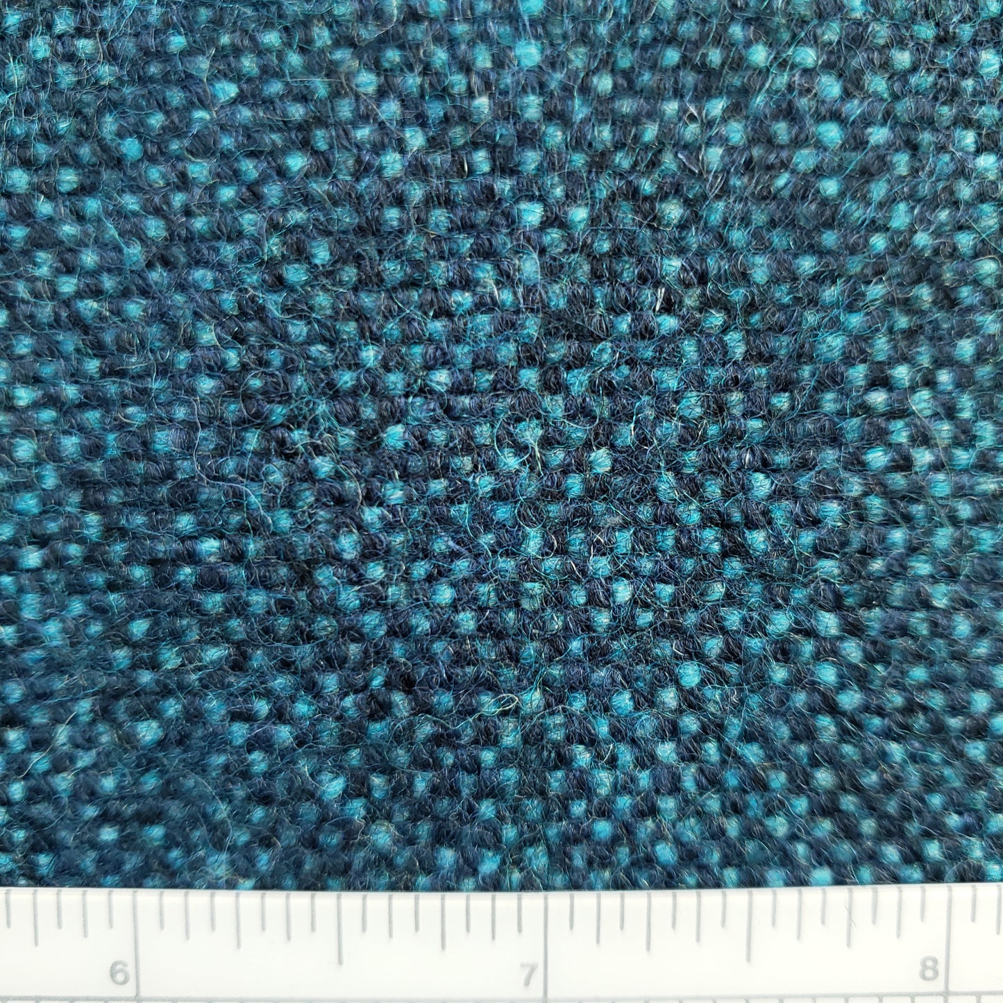 Turquoise Checked Wool Fabric